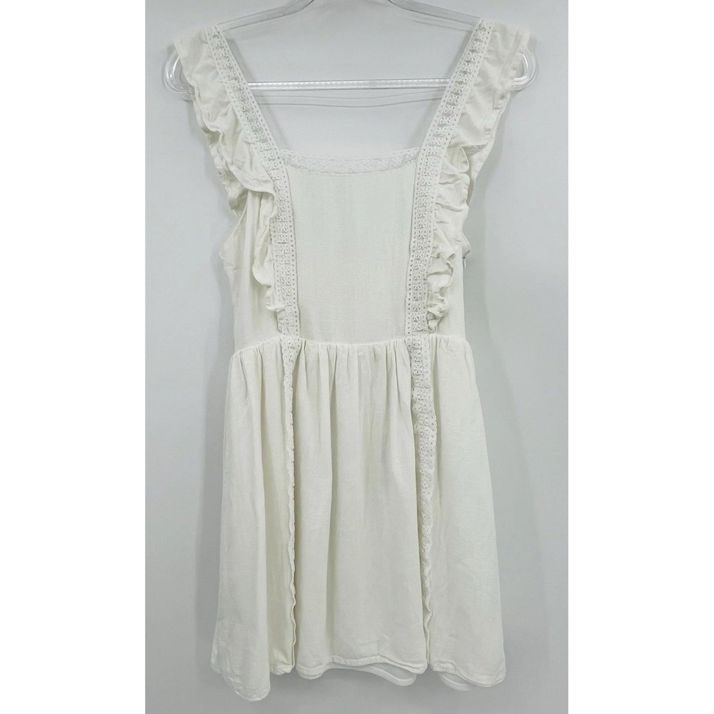 Altar'd State Sleeveless Mini Dress Eyelet Trim Size Small Lined Linen Rayon